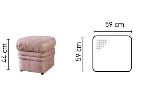 Lounge Hocker XXL Club Fußhocker Ottomane Pufa Stoff Textil Design