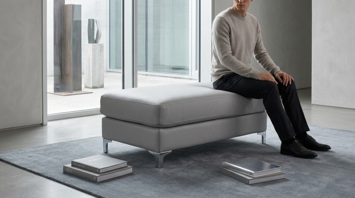 XXL Club Fußhocker Lounge Hocker Ottomane Pufa ´Textil Ottoman Designer