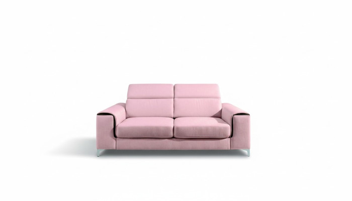 Ein respektables modernes und komfortables 2-Sitzer-Sofa in stilvoller rosa Farbe