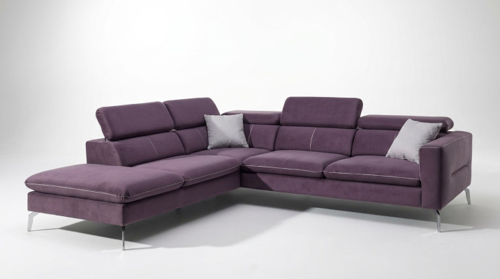 Ein funktionelles, stilvolles Ecksofa im modernen Stil für Ihr Zuhause in lila Luxus-Polsterung