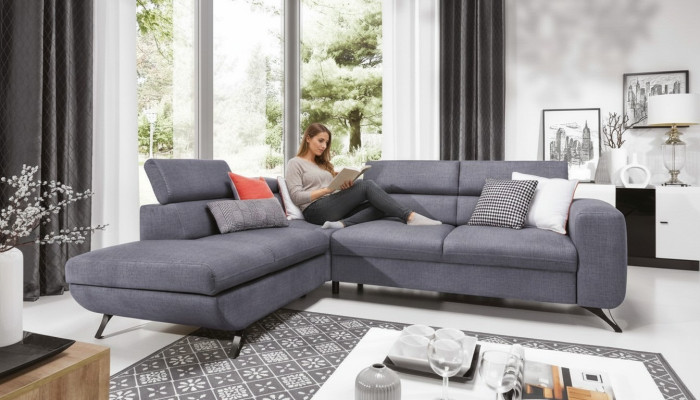Moderne Schlafcouch Schlafsofa Bettfunktion Sofa Couch Polster Sitzgarnitur Ecke
