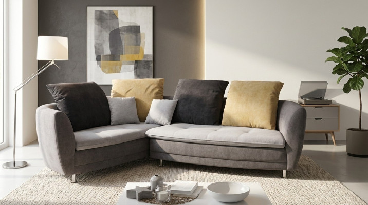 Design Ecksofa Rund Couch Polster Eck Garnitur Sofa Couchen Sofas