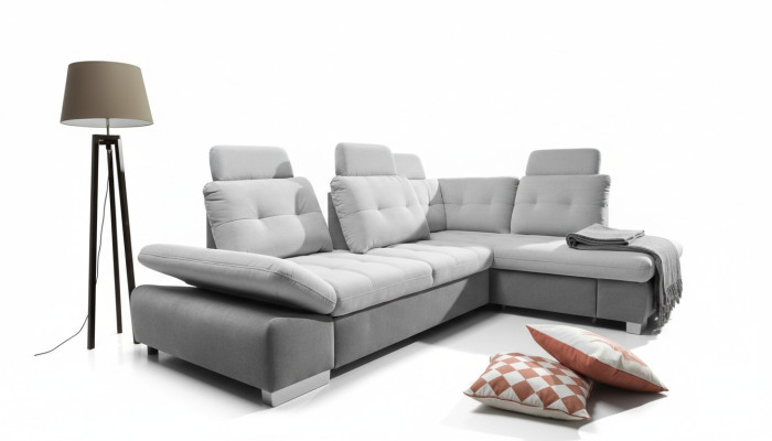 Textil Ecksofa Sofa Couch Polster Eck Garnitur Stoff Schlaf Wohnlandschaft Neu