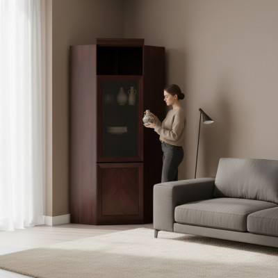 System Büro Bar Möbel Vitrine Aktenschrank Klassischer Holz Schrank