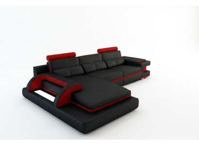Design Polster Ecke Ledersofa Sofa Couch Sitz Garnitur Wohnlandschaft