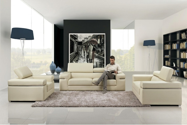 3 Sitzer Ledersofa Couch Polster Sitz 3er Lounge Club Sofas Couchen Leder