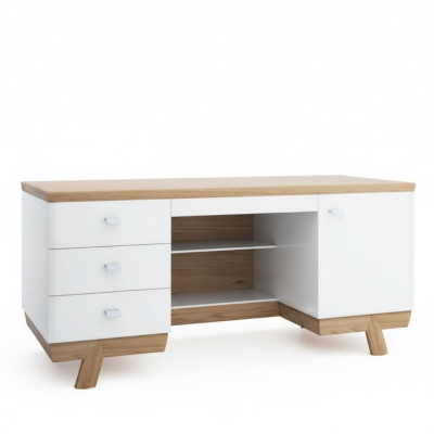 Moderner Schreibtisch Tisch Schreibtische Büro Office Chef Tische Holz Aspen