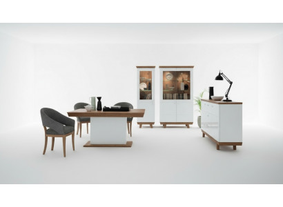 4 Teiliges Set 1x Vitrine 2x Kommode 1x Esstisch Design Wohnzimmer Esszimmer Neu