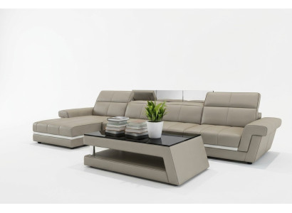 Ledersofa Couch Wohnlandschaft L-Form Design Modern Sofa 5136B Sofas