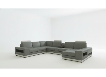 Ledersofa Couch Wohnlandschaft U-Form Design Modern Sofa 5154