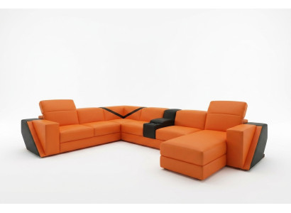 Ledersofa Sofa Couch Polster Wohnlandschaft Designer Ledersofa U Form