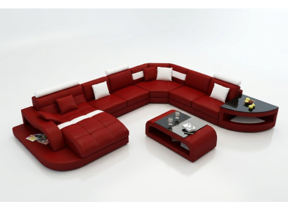 Luxus Designer Ecksofa Ledersofa Couch Polster Wohnlandschaft Leder