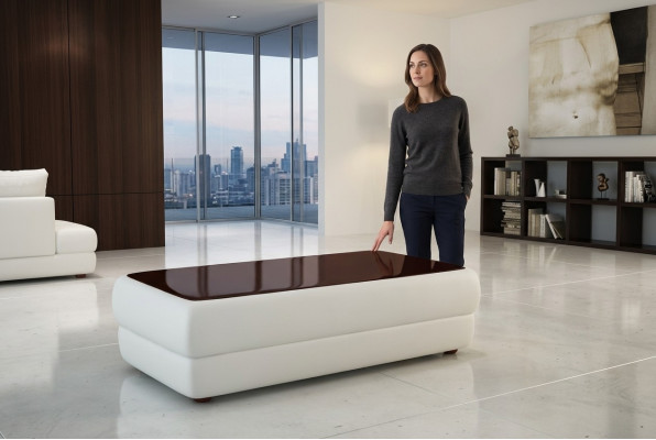 Klassischer designer Couchtisch Wohnzimmer Möbel Leder Beistelltisch