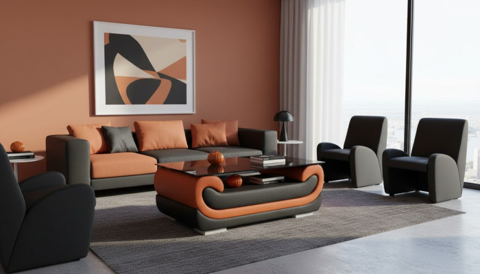 Großartiges Design Glastisch Gepolsterter Wohnzimmer Beistell Tisch