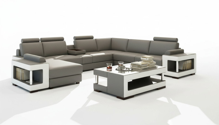 Luxus Glastisch Wohnzimmer Beistelltisch Designer Tischer Glas Leder