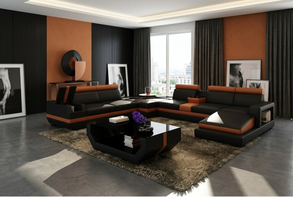 Luxus Couchtische Polser Leder Designer Wohnzimmer Beistelltisch Tisch