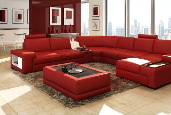 Luxus Couchtische Polser Leder Designer Wohnzimmer Beistelltisch Tische