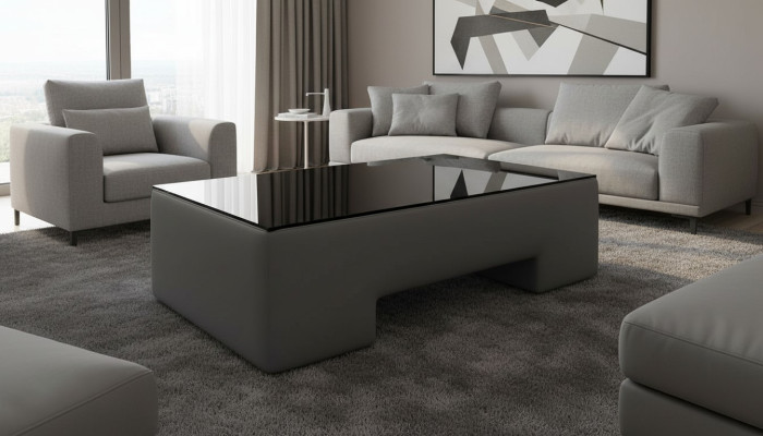 Leder Kaffee Design Polster Couch Tisch Wohnzimmer Glastische Tische