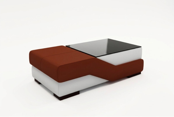 Designer Glastisch Tisch Polster Modern Wohnzimmer Leder Couch Sofa