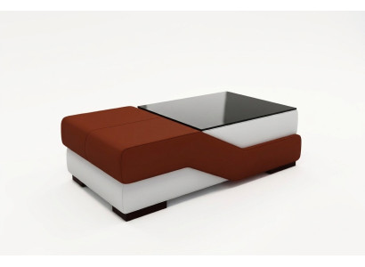 Designer Glastisch Tisch Polster Modern Wohnzimmer Leder Couch Sofa