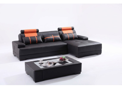 Designer Polster Ledersofa Couch L-Form Modern Sofa Sofas Couchen