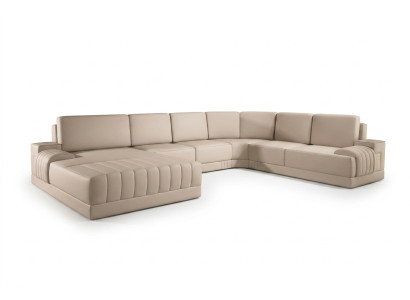 Designer Polster Ledersofa Couch U-Form Modern Wohnlandschaft UForm