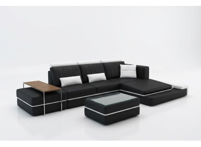 Moderne Wohnzimmer Ecksofa Couch Polster Eck Ledersofa Garnitur LForm