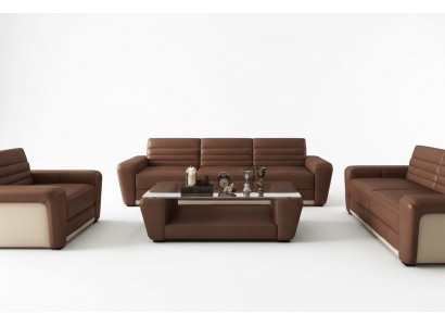 Ledersofa Sofa Couch Polster Sitz Couchen 3+2+1 Komplett Set Moderne
