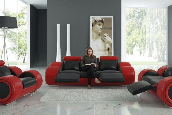 Ledersofa Couch Wohnlandschaft 3 Sitzer Design Modern Sofa 3SitzerBerlin