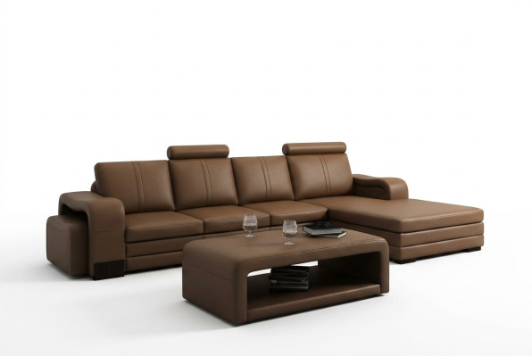 Ledersofa Couch Sofas XXL Ecksofa Wohnlandschaft L-Form Design Modern