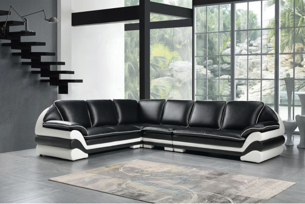 Ledersofa Couch Wohnlandschaft L-Form Design Modern Sofa Klassische
