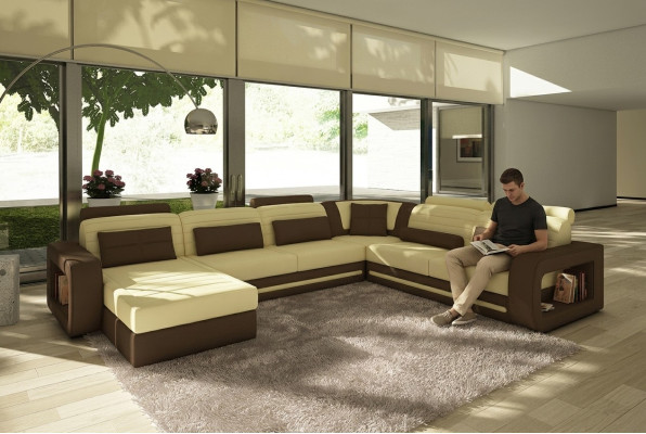 Multifunktions Couch Sofa Polster XXL Big Neu Sofa Eck Couchen Leder