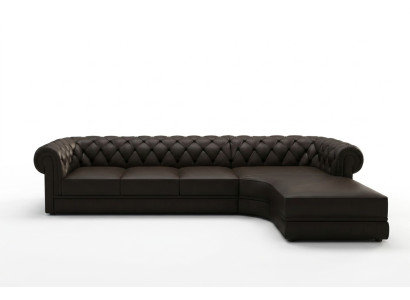 Klassiche Chesterfield Polster Sitz Eck Leder Garnitur Wohnlandschaft