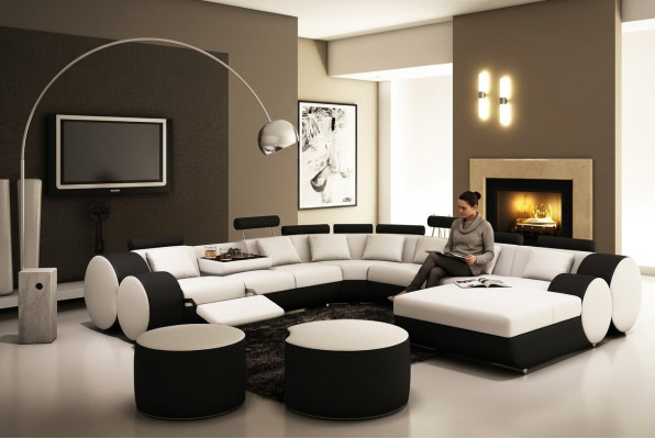 Multifunktions Ledercouch Sitz Polster Wohnzimmer Leder Dekor Garnitur Sofa