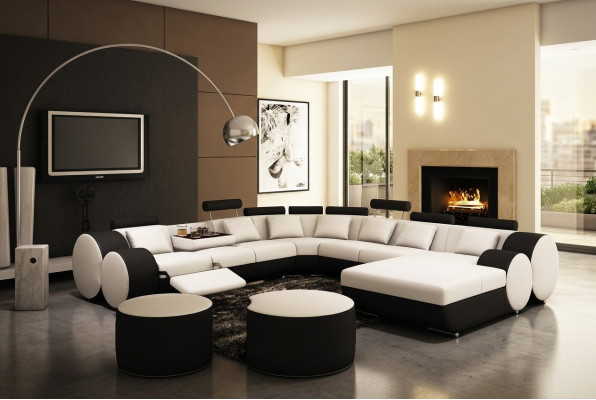 Multifunktions Ledercouch Sitz Polster Wohnzimmer Leder Dekor Garnitur Sofa