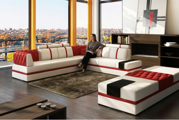 L Form xxl Designer Wohnlandschaft Polster Ecksofa Eck Garnitur Sofa Couch Ecke