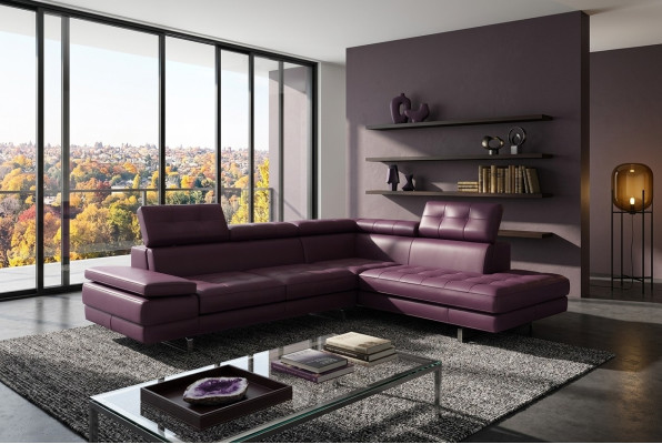Ledersofa Couch Wohnlandschaft L-Form Design Modern Sofa 5057