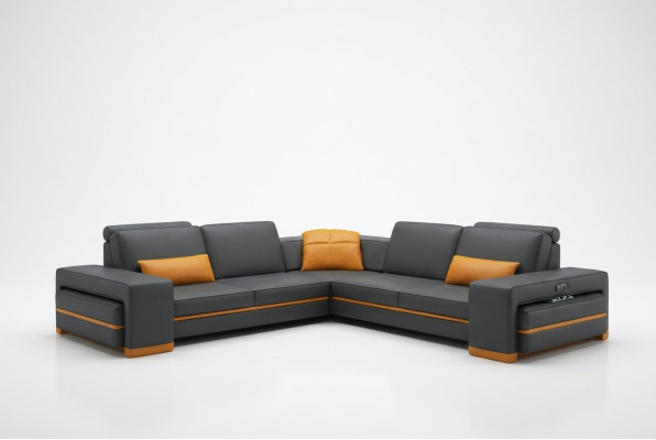 Ledersofa Couch Wohnlandschaft L Form Design Dekor Modern Sofa Eck Sofas