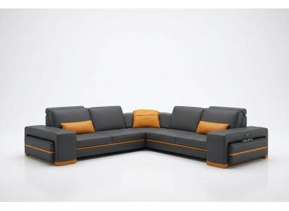 Ledersofa Couch Wohnlandschaft L Form Design Dekor Modern Sofa Eck Sofas