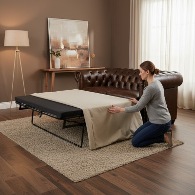 Chesterfield Sofa York 2 Sitzer mit Bettfunktion Couch Polster Sofas Couchen Neu
