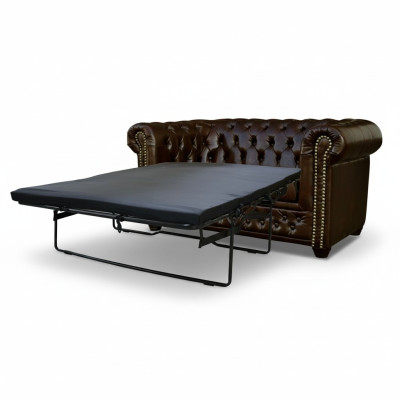 Chesterfield Sofa York 2 Sitzer mit Bettfunktion Couch Polster Sofas Couchen Neu