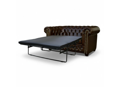 Chesterfield Sofa York 2 Sitzer mit Bettfunktion Couch Polster Sofas Couchen Neu