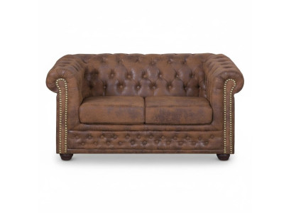 Chesterfield York Gobi 2 Sitzer Leder Couch Polster Sofas Couchen Neu