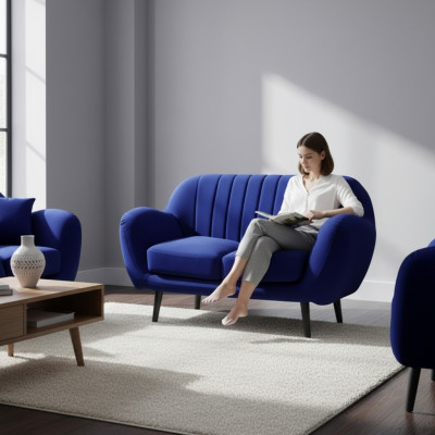 Stoffsofa 2 Sitzer Couch Polster Designer Büro Office Couchen Sofa Kanzlei Bank