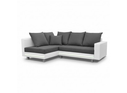 Design Ecksofa Sofa L-form Bettfunktion Couch Sitz Eck Sofas Textil Polster LED