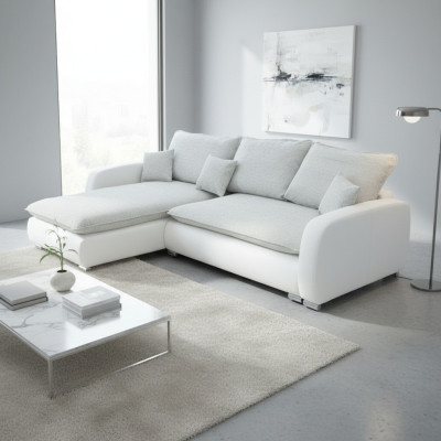 Design Ecksofa Sofa Stoffe Bettfunktion Couch Polster Sitz Eck Sofas Schlafsofa