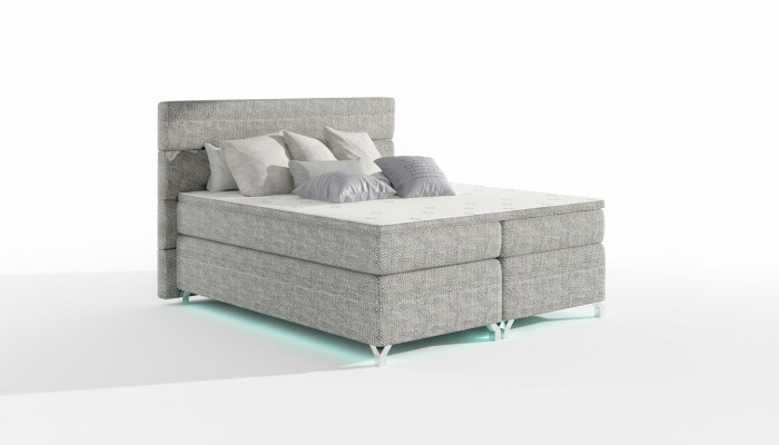 Boxspring Bett 180x200cm Betten Hotel Leder Komplett Bettkasten Topper