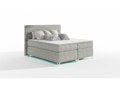 Boxspring Bett 180x200cm Betten Hotel Leder Komplett Bettkasten Topper