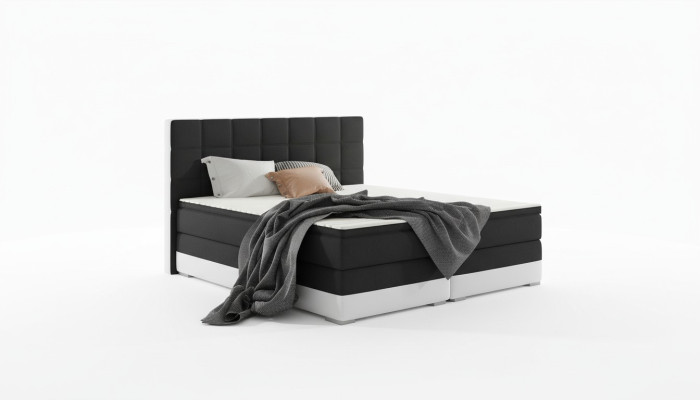 Lederbett Polster Bett Boxspring Betten Bettkasten 180x200cm Matratze