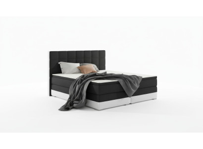 Lederbett Polster Bett Boxspring Betten Bettkasten 180x200cm Matratze